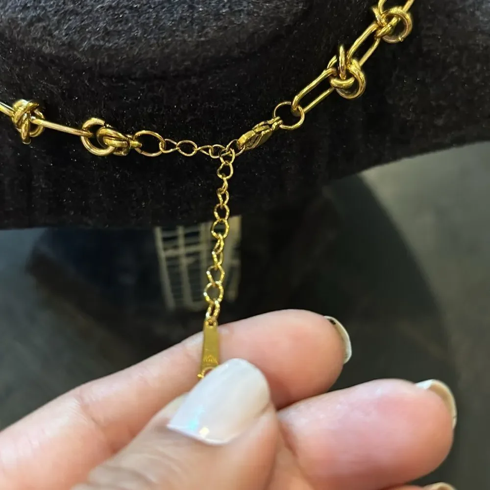 INS Fashion 18K Gold Plated Stainless Steel Knot Link Chain Necklace - Picture 4 of 8